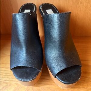 Stella McCartney Black Leather Mules with Tan Soles